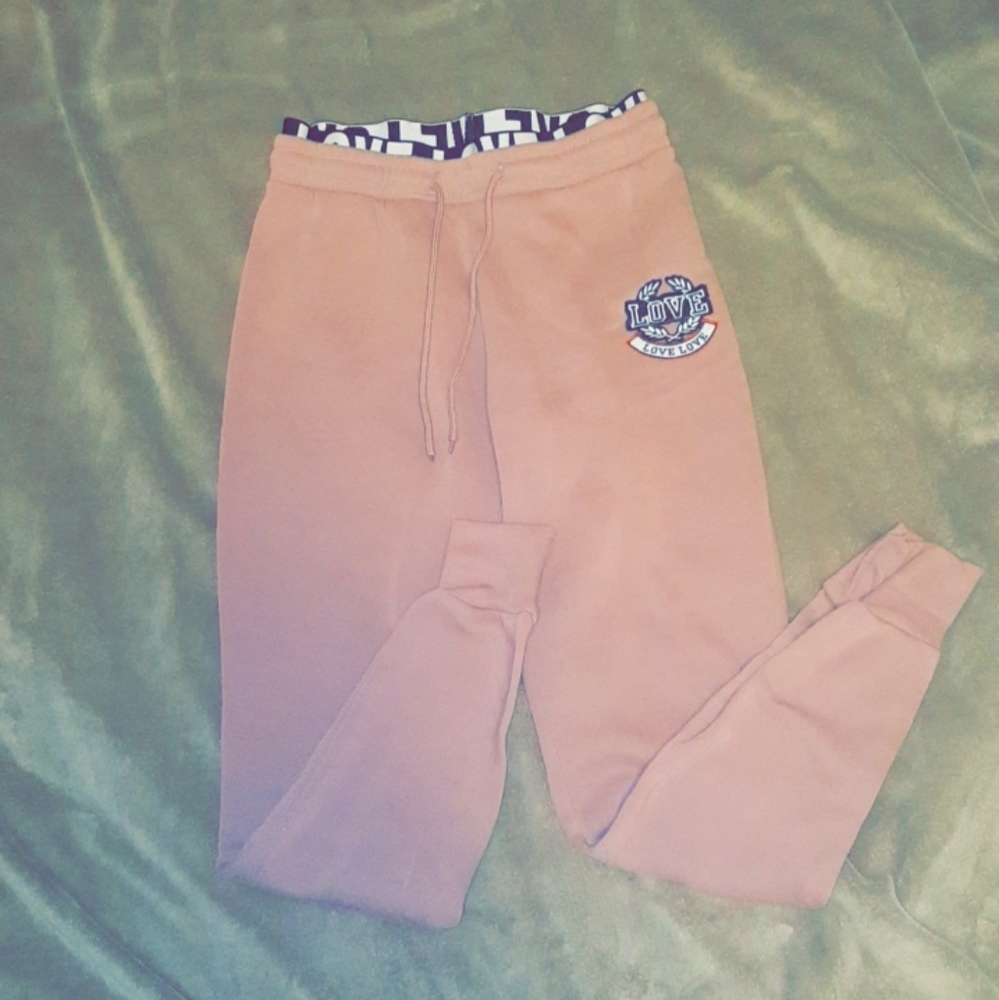 "burnt rose" color High Waist Joggers XS